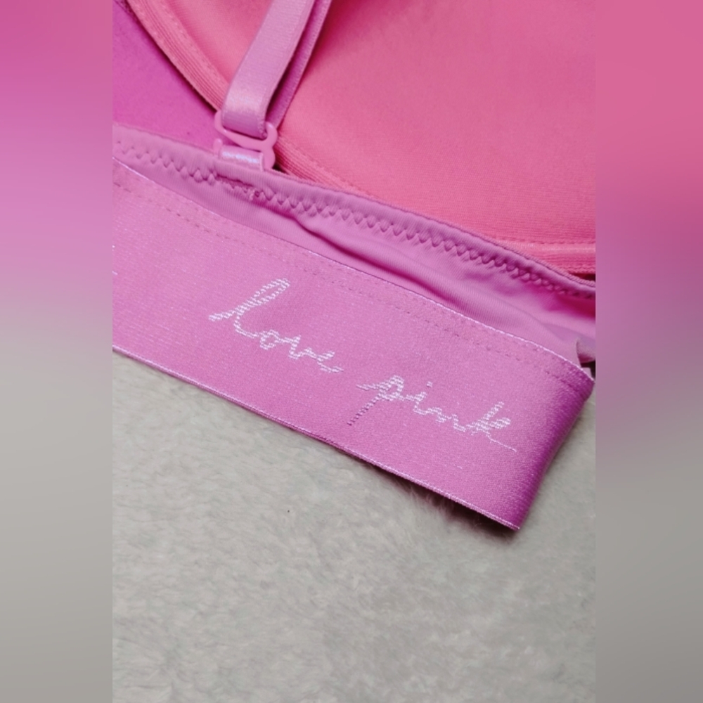PINK Victoria's Secret Love Pink Bra - Bubblegum Pink - Picture 5 of 9
